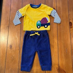 Baby Boden 2 Piece Truck Set Boys Size 3-6 Months EUC